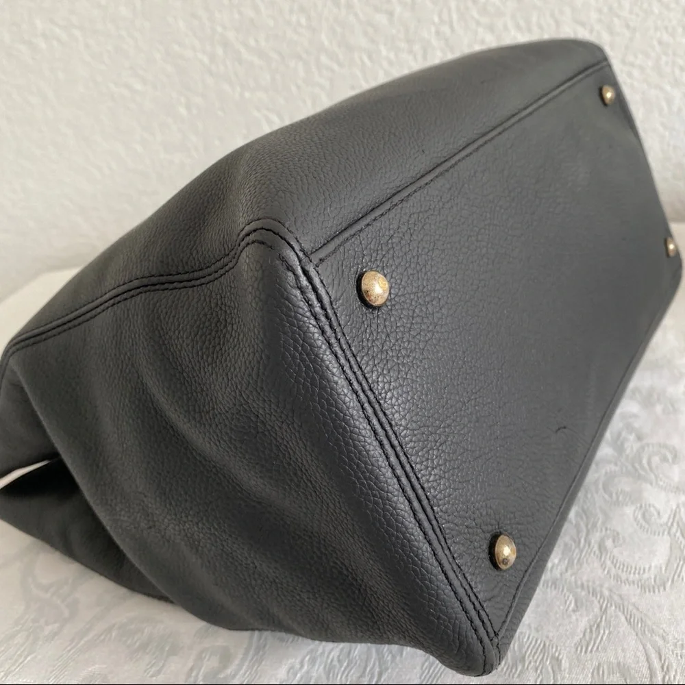 chanel black CC executive tote